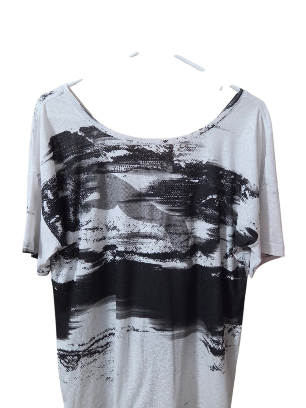 Puma Black & White Graphic Scoop Neck Short Sleeve Tee